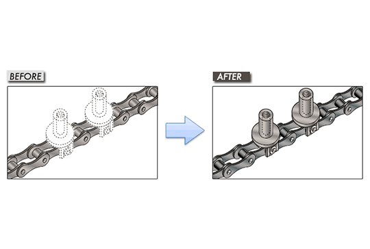cadena con accesorios integrados