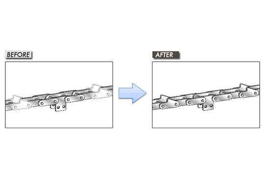 cadena con accesorios integrados