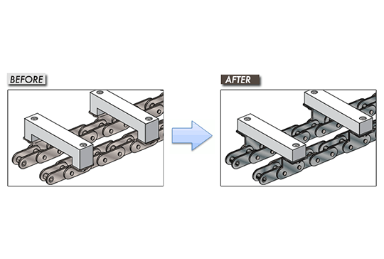 Cadena con fijación especial (más α)