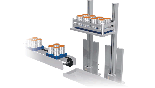 Levantar el contenedor de pintura