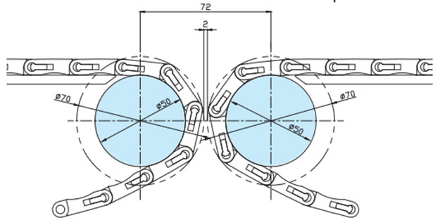 WT2525-K形/WT2525-M形突合せレイアウト