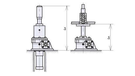 Base fija, extremo del eje libre