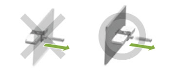 Instalación horizontal al empujar hacia afuera