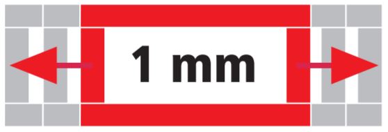 El ancho interior se puede especificar en incrementos de 1 mm.
