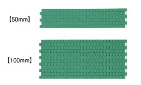 コンベヤベルトからの置換に対応したチェーン幅