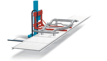 Ejemplo de aplicación: Transporte de bastidores de piezas de automóviles