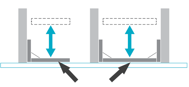 El brazo baja hasta la altura del suelo